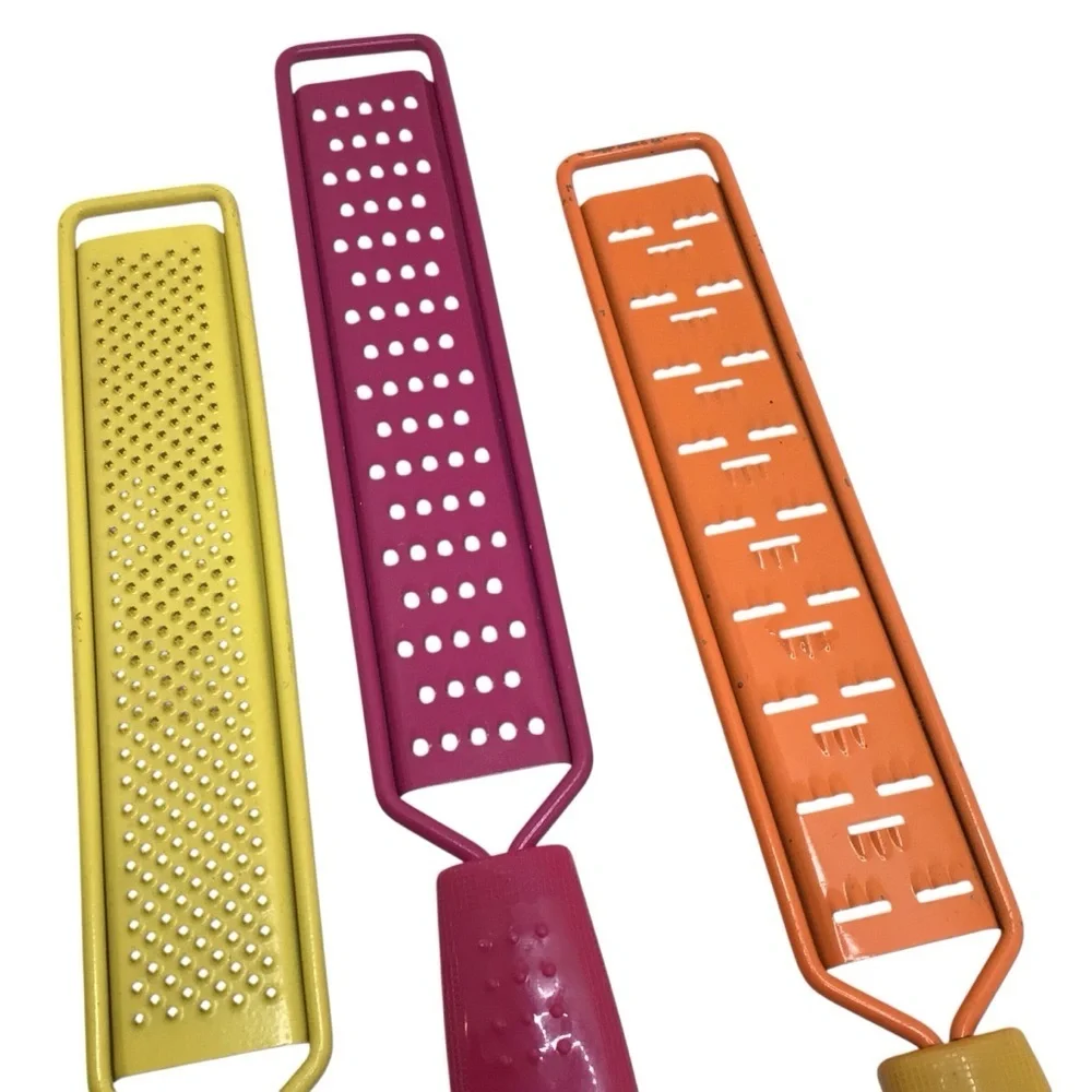 Rare Retro Avon 3pc Colorful Vintage Inspired Stainless Steel Grater Set